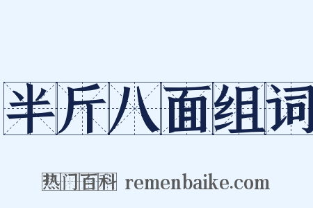 半斤八面组词是什么意思的图片